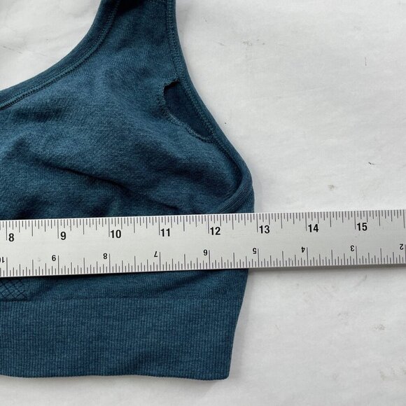 Lululemon Ebb to Flow Seamless Sports Bra 2 Teal Green Blue Racer Back Quick Dry - Picture 2 of 4